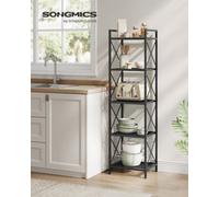Songmics 5-Tier Metal Shelving Unit, Storage Rack With X Side Frames, Dense Mesh, 32 X 40 X 145.5 Cm