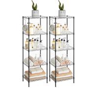 SONGMICS 5-Tier Shelving Unit, Metal Kitchen Shelves, 30 x 40 x 121 cm (Pack of 2)