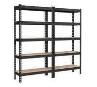 Songmics 5-Tier Shelving Unit, Set Of 2 Storage Shelves, For Garage, Boltless Assembly, Adjustable Shelves