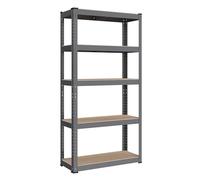 Songmics Glr 030 G 02 Heavy Duty Shelving Unit 30 X 75 X 150 Cm With Steel Frame Up To 650 Kg 5 Adjustable Shelves Grey