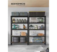 Songmics 5-Tier Shelving Unit, Steel Shelving Unit For Storage, Tool-Free Assembly, For Garage, Shed, Load Capacity 875 Kg