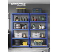Songmics 5-Tier Shelving Unit, Steel Shelving Unit For Storage, Tool-Free Assembly, Load Capacity 600 Kg, 50 X 100 X 200 Cm