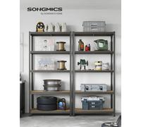 Songmics 5-Tier Shelving Unit, Steel Shelving Unit For Storage, Tool-Free Assembly, Load Capacity 600 Kg, 50 X 100 X 200 Cm