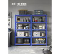 Songmics 5-Tier Shelving Unit, Steel Shelving Unit For Storage, Tool-Free Assembly, Load Capacity 875 Kg, 40 X 90 X 180 Cm, Blue