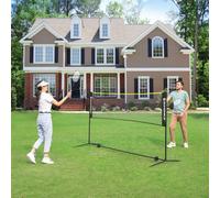 Songmics 5M Badminton Net, Volleyball Net With Height Adjustable Poles, Portable Net For Junior Tennis, Beach Volleyball