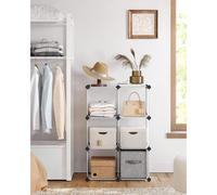 SONGMICS 6 Cube Modular Plastic Storage Organiser Shoe Rack Unit in White SONGMICS White