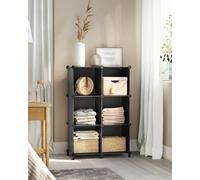 SONGMICS 6-Cube Storage Unit, 94 x 31.5 x 97.2 cm | DIY Plastic Shelving Unit, Storage Shelves for Bedroom and Living Room, Ink Black, Damion Collection