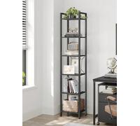 Songmics 6-Tier Bookshelf, Bookcase, Shelving Unit, For Office, Study, Living Room, Bedroom,industrial, Ebony Black And Black