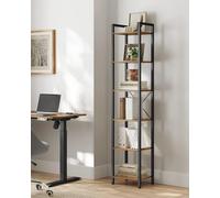 Songmics 6-Tier Shelf, Bookcase, Bookshelf, Shelving Unit, Storage Organiser Rack, Special Walnut And Black