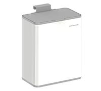 SONGMICS Hanging Kitchen Bin, 2.1-Gallon (8 L) Steel Trash Bin with Lid for Food Waste, Cabinet Door Hanging or Wall-Mounted with Hooks, for Under Sink, Bathrooms, Cloud White LTB810W01