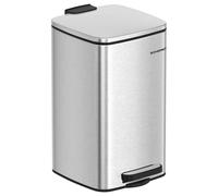 SONGMICS Kitchen Bin, 2.1-Gallon (8 L) Trash Bin, Steel Pedal Bin, with Inner Bucket, Soft Close and Stays Open, Metallic Silver LTB591E02