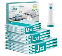 SONGMICS 9 Pack Vacuum Storage Bags, Electric Pump, 3M/3L/3J