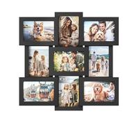 SONGMICS Collage Photo Frame 9 Holes for 4x6 Multi Photo Display for Wall Decoration Ink Black RPF029B01
