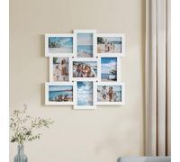 Songmics 9-Photo Wall Collage Frame, Family Picture Display Set, Memory Showcase Collection, Cloud White
