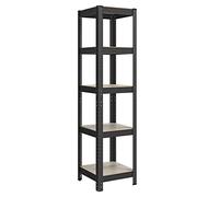 5-Tier Steel Shelving Unit 37 x 37 x 150 cm, Greige + Black / 1