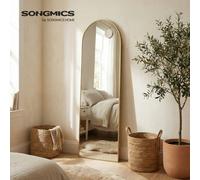 Songmics Arched Full-Length Standing Mirror With Magnifying Mirror, Tempered Glass, 150 X 40 Cm, Gold