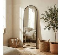 Songmics Arched Full-Length Standing Mirror With Magnifying Mirror, Tempered Glass, 160 X 50 Cm, Black