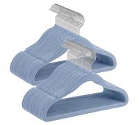 SONGMICS Baby Velvet Hangers, Pack of 50 Kid's Coat Hangers, Silver 360° Swivel Hooks, Space-Saving Clothes Hangers, Non-Slip Children's Hangers for Clothes in Wardrobe, Pale Blue CRF027Q05