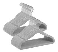 SONGMICS Baby Velvet Hangers - Pack of 50, Silver 360° Swivel Hooks, Space-Saving, Non-Slip Children's Hangers for Wardrobe, Dove Grey