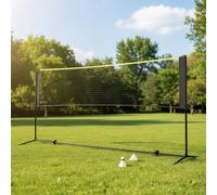 Songmics Badminton Net, Height Adjustable Volleyball Net, Portable Set For Tennis, Black