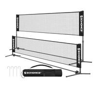 SONGMICS - Badminton Net Set Tennis Volleyball Pickle Net Easy Install with 30M Nylon Poles for Indoor Outdoor Use USYQ400H