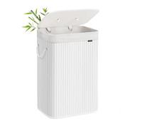 Songmics 72L Foldable Bamboo Laundry Hamper - White