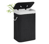 SONGMICS Bamboo Laundry Basket, 72L Foldable Laundry Hamper