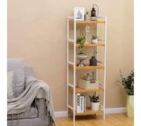 Songmics Bamboo Shelf, Kitchen Shelf, Bathroom Shelf, Bookshelf, Stand Shelf With 5 Shelves 45 X 31.5 X 142 Cm, Ideal For Bathroom, Kitchen