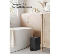 Songmics Bathroom Bin, 5L Small Bin With Lid, Pedal Toilet Bin, Slim For Small Spaces, Steel, Soft Close, Black