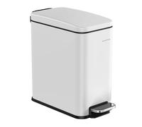 Slim Pedal Bathroom Bin, Steel, White / 5L