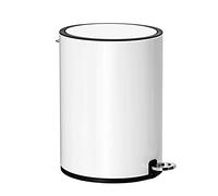 SONGMICS Bathroom Bin with Lid, Toilet Bin, 3 L Cosmetic Bin, Small Waste Bin, Soft Close, Removable Plastic Inner Bucket, for Bedroom, Office, Steel, Cloud White LTB11WT