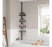 SONGMICS Bathroom Corner Shower Shelf 4-Tier Adjustable Shower Caddies in Black SONGMICS Black