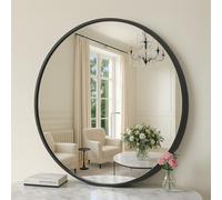 SONGMICS Bathroom Round Mirror for Wall, 20 Inches Black Circle Mirror，Metal Frame,for Bathroom Over Sink, Living Room, Bedroom, Entryway, Hallway, Ink Black ULWM101B01