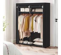 SONGMICS Bedroom Clothes Storage 2 Rails Portable Collapsible Rack Wardrobe in Black SONGMICS Black