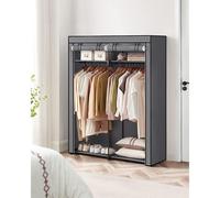 SONGMICS Bedroom Clothes Storage 2 Rails Portable Collapsible Rack Wardrobe in Grey SONGMICS Grey