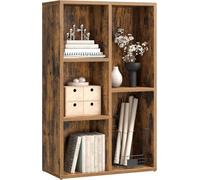 Songmics Bookcase, 5 Tier Shelf, Storage Unit, For Living Room, Office, Bedroom, Partition Divider, 50 X 24 X 80 Cm, Rustic Brown