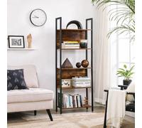 Songmics Bookcase, Storage Shelf, Kitchen Shelf, 5 Tiers, Steel Frame, Industrial, Rustic Brown And Black