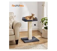 Songmics Cat Scratching Post,cat Scratcher With 40 X 30 Cm Plush Perch,cat Tree,71 Cm Tall Scratch Post With Woven Sisal,45 X 40 Cm Base
