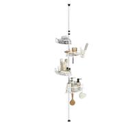 SONGMICS Ceiling Vertical Bathroom Storage Rack, 35x26.7x329.4cm, Cloud White