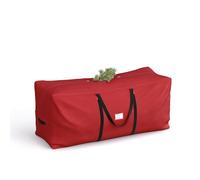 SONGMICS Christmas Tree Storage Bag, Tree Storage Container, up to 9 ft, Tree Holder Bag for Disassembled Holiday Tree, 600D Oxford Fabric, Long Handles, Cherry Red RXS003R01