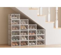 Songmics Clear Shoe Boxes, Set Of 18 Shoe Storage Organsiers, Stackable, Breathable, And Foldable, For Max. Uk Size 11