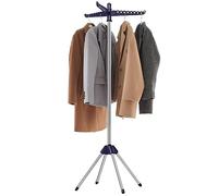 Foldable Clothes Drying Rack, Blue + Silver / 1-Tier