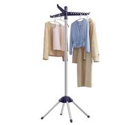 Foldable Clothes Drying Rack, Blue + Silver / 1-Tier