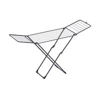 SONGMICS Clothes Airer, Foldable Clothes Drying Rack, Clothes Horse with Gullwings, Free-Standing Laundry Rack, Indoor Outdoor Use, Bed Linen Clothing, Black LLR540B01