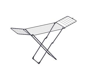 SONGMICS Clothes Airer, Foldable Clothes Drying Rack, Clothes Horse with Gullwings, Free-Standing Laundry Rack, Indoor Outdoor Use, Bed Linen Clothing, Black LLR540B01