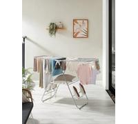 Songmics Clothes Airer, Foldable Clothes Drying Rack, Clothes Horse With Height-Adjustable Wings, Laundry Drying Rack