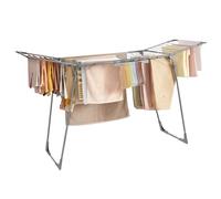SONGMICS Clothes Drying Rack, 22.2 x 68.1 x 38 Inches Laundry Drying Rack Foldable, Space-Saving, with Gullwings, Sock Clips, Metal Structure, for Clothes, Towels, Linens, Gray ULLR518G01