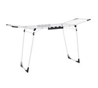 SONGMICS Clothes Drying Rack, 56.5 x 173 x 96.5 cm Winged Clothes Airer, Space-Saving Laundry Drying Rack, with Sock Clips, Metal Structure, for Clothes, Towels, Linens, White LLR518W01