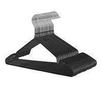 SONGMICS Clothes Hangers, Pack of 20, Metal Jacket Hangers, Thin and Non-Slip, Diameter 4 mm, Space-Saving, 360° Rotating Hook, Black, CRI33B-20