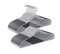 SONGMICS Clothes Hangers, Pack of 30 Plastic Coat Hangers, Space-Saving, Light Gray and Dark Gray UCRP30G
